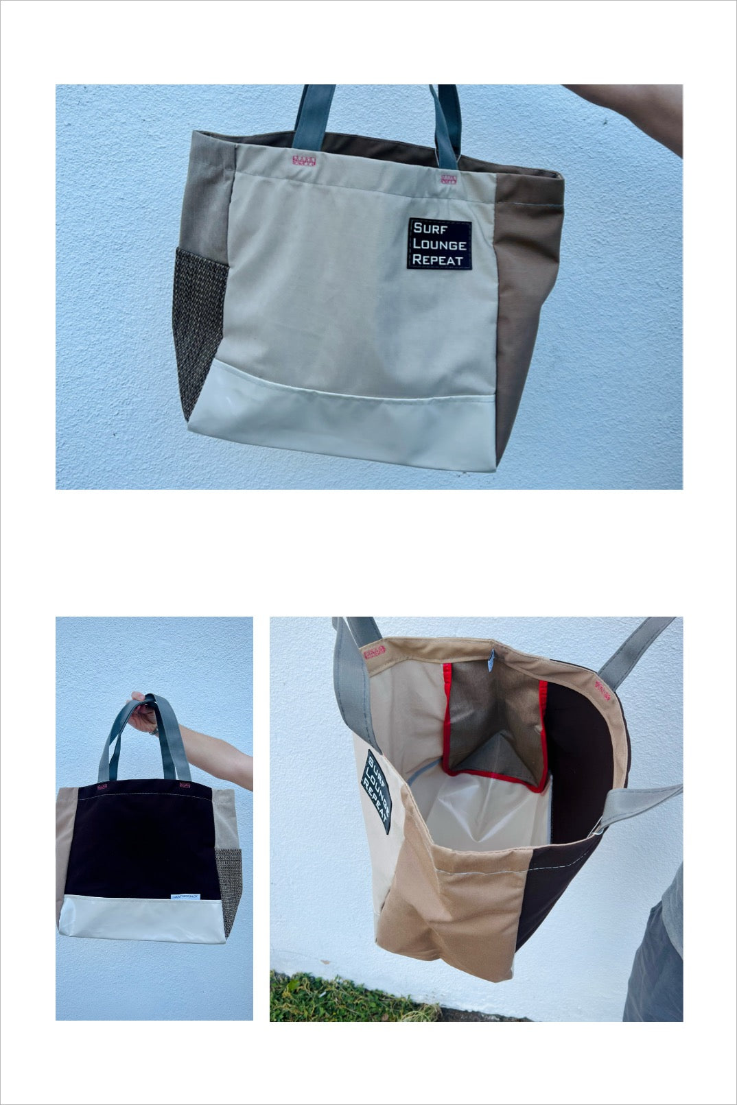 Upcycled Beach Bag Long Handle